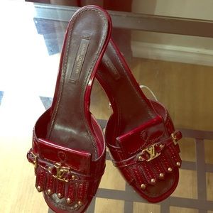 Authentic Louis Vuitton kitten heels (burgundy)